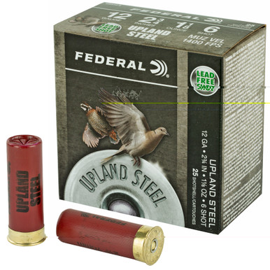 Federal Upland Steel 12 Gauge #6 Shotshells 25-Round Box