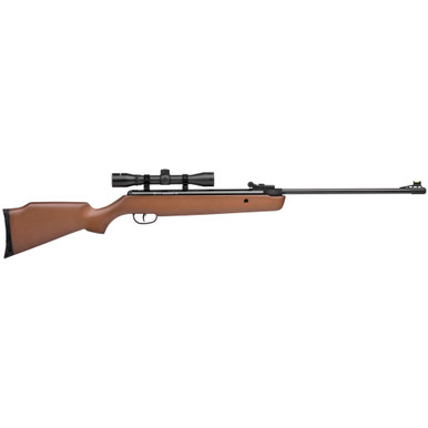 Crosman Vantage NP .177 air rifle with wood stock and CenterPoint scope, left side view