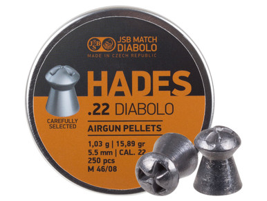 JSB MATCH HADES - .22 CAL - HOLLOW-POINT - 15.89 GR - 250/tin