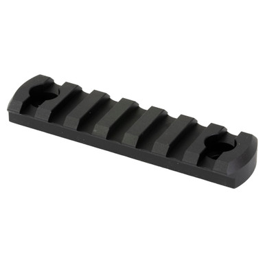 Kinetic Development Group M-LOK 7-Slot Picatinny Rail Section in black, angled view