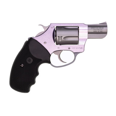 Charter Arms Lavender Lady 38 Special revolver – alternate angle showing lavender anodized finish