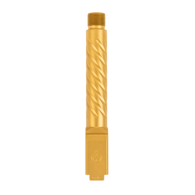 Ballistic Advantage Glock 19 Threaded Barrel 9mm Gold TiN Fluted - side profile view