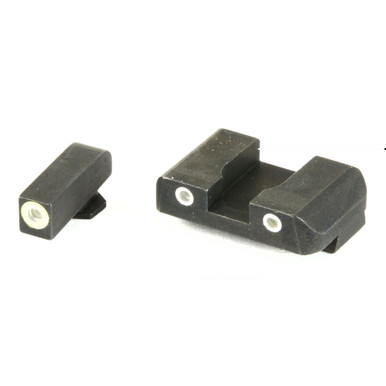 AmeriGlo Tritium Front Rear Sight Set for Glock 17 19 Green LumiGreen Outline