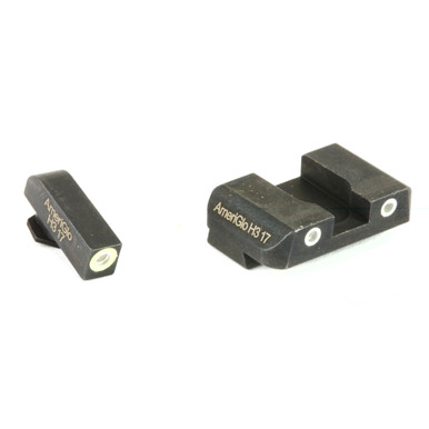 AmeriGlo Green Tritium Rear Sight White Outline Close-Up Glock 17 19