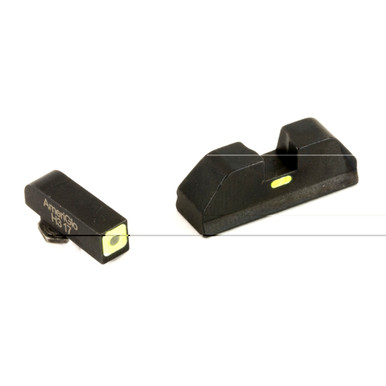 AmeriGlo CAP Green Tritium Sight Set for Glock 20/21 - rear sight detail