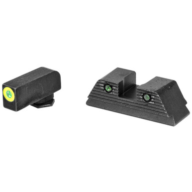 AmeriGlo Trooper Night Sights for Glock Gen5 17/19 – front and rear sight set with green tritium lamps