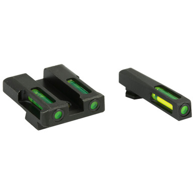 HiViz LiteWave H3 Glock Night Sights - green tritium detail view