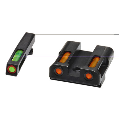 Hi-Viz LiteWave H3 Tritium Sights for Glock 17/19 Green Front with Orange Ring