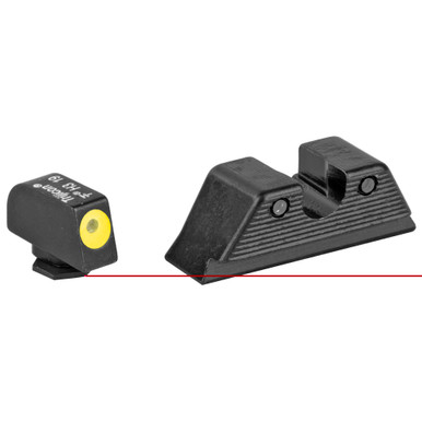 Trijicon HD Night Sights Glock MOS 9mm Yellow Front — alternate angle