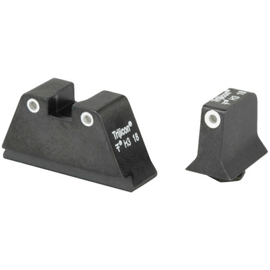 Trijicon Glock 9mm Night Sights – rear three-dot green tritium view