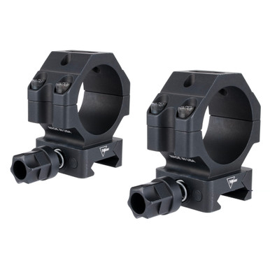 Trijicon Q-LOC 34mm Medium Scope Rings mounted on Picatinny rail