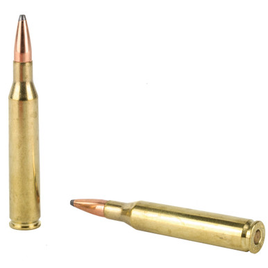 Hornady American Whitetail 25-06 cartridges showing InterLock bullet profile