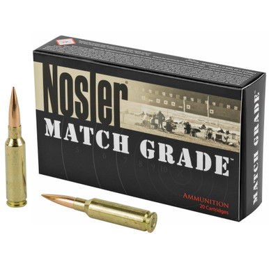 Nosler 6.5 Creedmoor 140 Grain BTHP ammunition box, 20 rounds