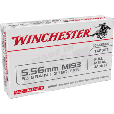 WINCHESTER 556 NATO - 55 GR - FMJ - 20 RDS/BOX