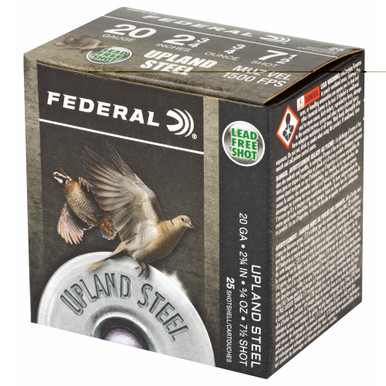 Federal Upland Steel 20 Gauge Shotshell Box Detail View