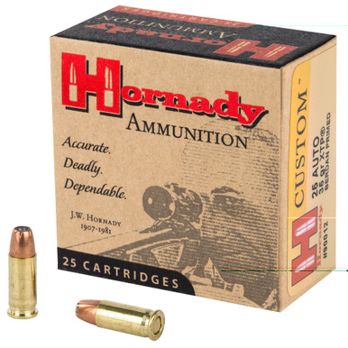 Hornady Custom 25 ACP 35 Grain XTP Ammunition Box