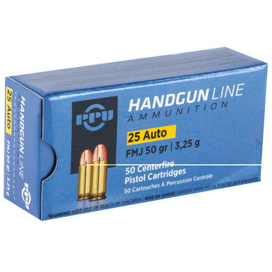 Prvi Partizan 25 ACP FMJ Rounds and Box Detail