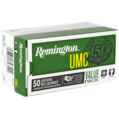 Remington UMC .223 Rem FMJ cartridge close-up showing brass case and bullet