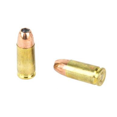 Remington HTP 9mm JHP ammunition rounds close-up