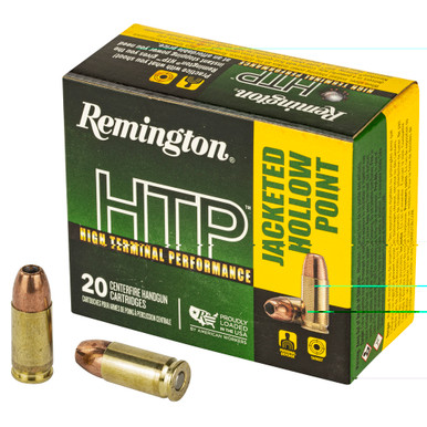 Remington HTP 9mm 147gr JHP 20-round box front view