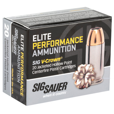 SIG SAUER V-Crown 9mm JHP expanded bullet cross-section view