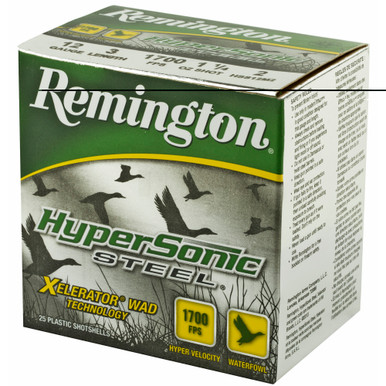 Remington HyperSonic Steel shotgun shells close-up showing hull and crimp detail