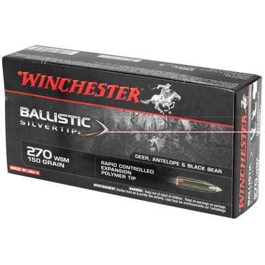 Winchester Ballistic Silvertip 270 Win 150 Grain cartridge close-up detail