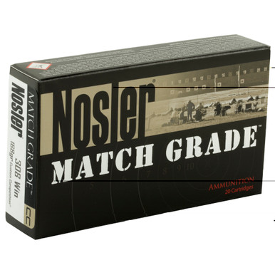 Nosler Custom Competition 308 Win 168gr rounds and bullet close-up