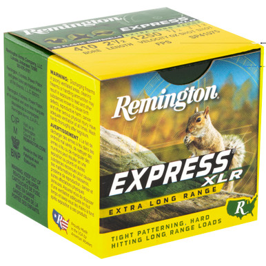 Remington Express XLR .410 shotshells box side panel with load specifications