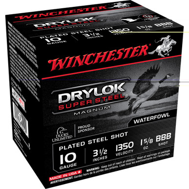 Winchester Drylok Super Steel 10 Gauge 3.5 inch shotgun shells box front view