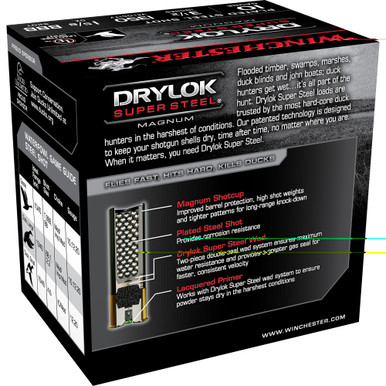Winchester Drylok Super Steel 10 Gauge ammunition box side panel detail
