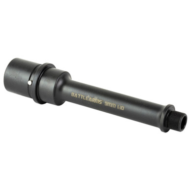 Battle Arms Development 9mm AR-15 5.25 inch barrel with black nitride finish, side profile view