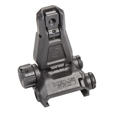 Magpul MBUS Pro Rear Flip Sight in Black mounted on Picatinny rail