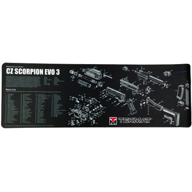 TekMat CZ Scorpion Gun Cleaning Mat with exploded parts diagram and neoprene backing