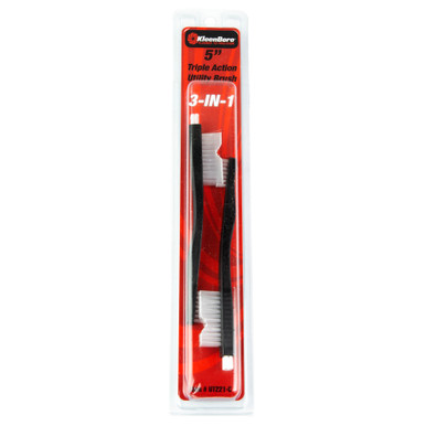 Kleen-Bore Triple Action Nylon Utility Brush 5 inch 2 Pack front view