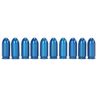 A-Zoom .45 ACP Blue Aluminum Snap Caps 10-Pack front view