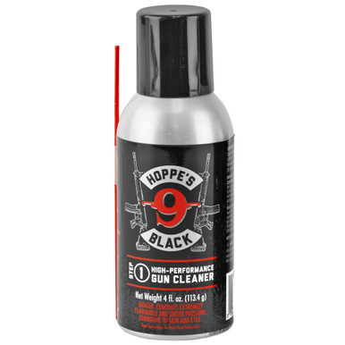 Hoppe's Black High-Performance Gun Cleaner Aerosol 4 oz can with precision extension tube