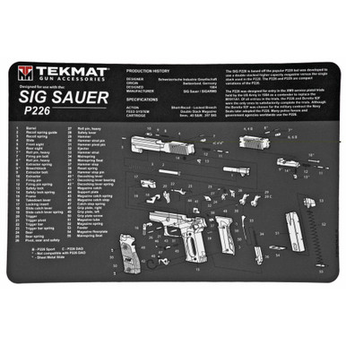 TekMat Sig Sauer P226 gun cleaning mat with exploded parts diagram