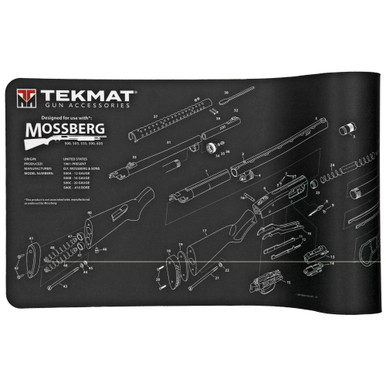 TekMat Mossberg Shotgun Cleaning Mat full view with printed disassembly diagram