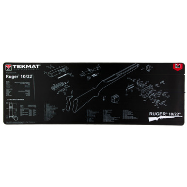 TekMat Ultra Mat for Ruger 10/22 with exploded parts diagram printed on surface
