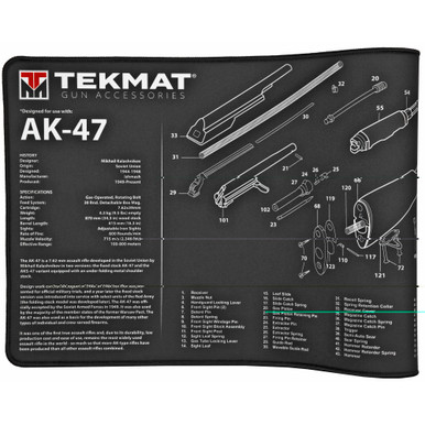 TekMat AK-47 Ultra 44 Gun Cleaning Mat laid flat showing full AK-47 parts diagram