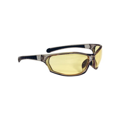 Radians Barrage Shooting Glass with amber polycarbonate lens and rubberized temple inserts