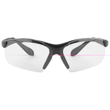 Radians Revelation safety glasses black frame clear lens front view