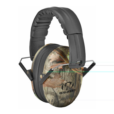 Walker's X-SM Compact Passive Ear Muff in camo pattern, youth size
