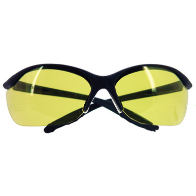 Howard Leight Vapor II Safety Glasses Black Frame Amber Lens front view