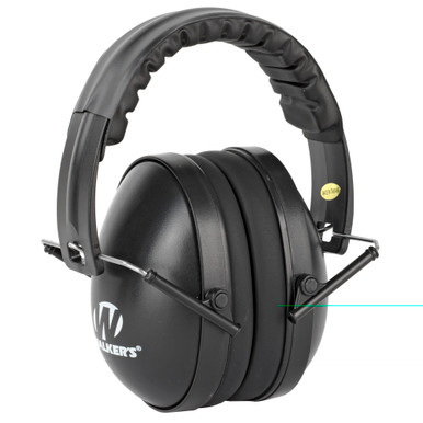 Walker's X-SM Compact Folding Earmuff in Black - folded profile view