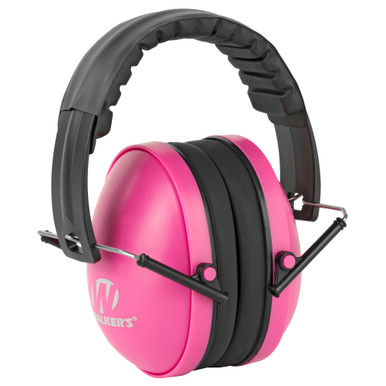 Walker's X-SM Compact Folding Earmuff Pink – Folded Profile View