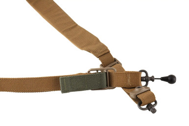 Blue Force Gear Vickers 221 Sling hardware detail showing RED Swivel and Burnsed Socket