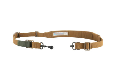 Blue Force Gear Vickers 221 Padded Sling in Coyote Brown with RED Swivel - full view