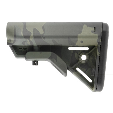 B5 Systems Bravo AR-15 Mil-Spec Stock in MultiCam Black – side profile view